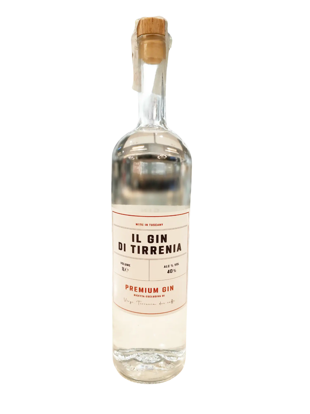 Tirrenia® Gin - Premium Tuscan Craft Gin 1lt 40% - Mixology Bottle